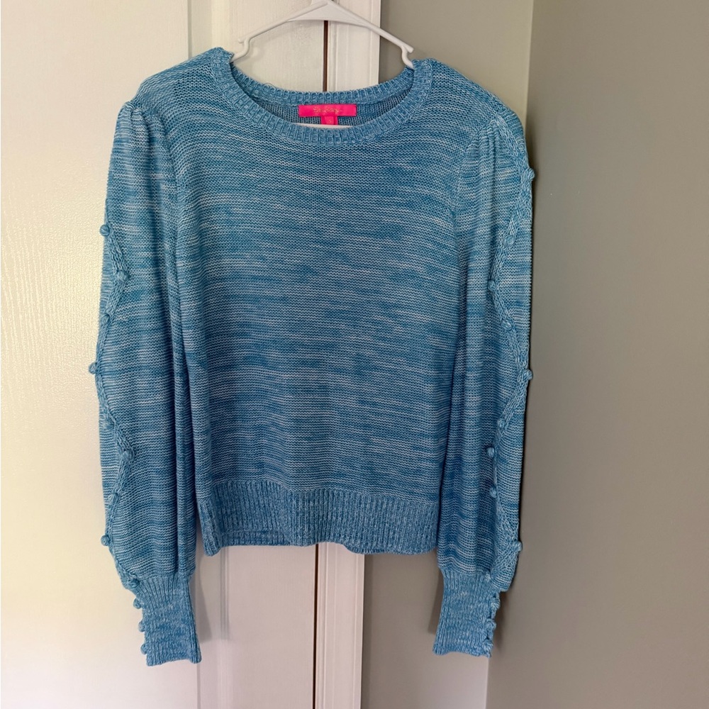 Lilly Pulitzer Sky Blue Knit Sweater with Textured Stitch